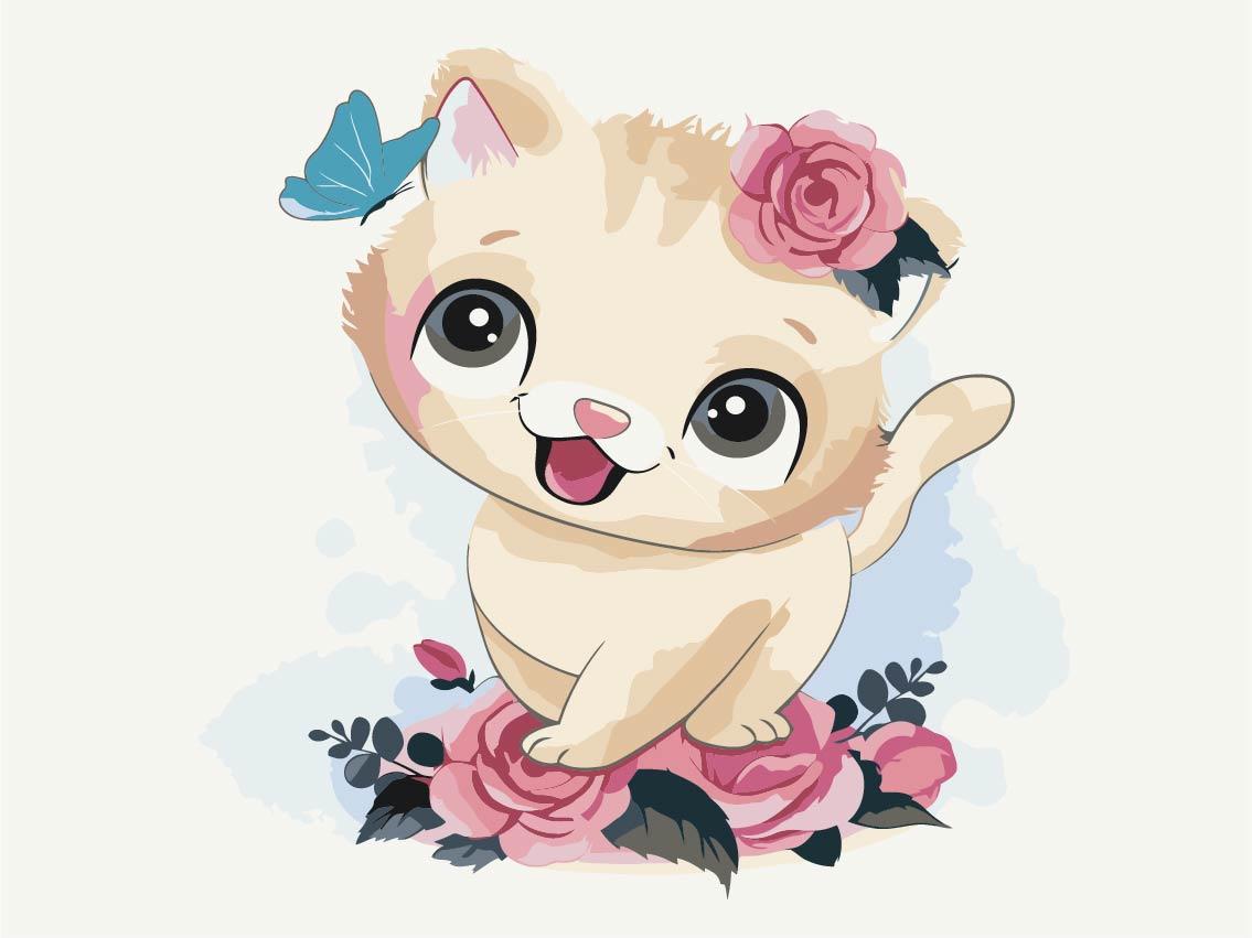 Грайливе кошеня 30х40