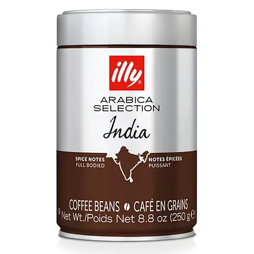 Кава в зернах illy India 250 гр з/б Італія Іллі Індія міцний темної обжарки