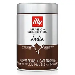 Кава в зернах illy India 250 гр з/б Італія Іллі Індія міцний темної обжарки