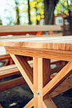 Дерев'яний садовий стіл 2м "Пісочний годинник" з Ясеня Колір: Льняна олія, фото 5