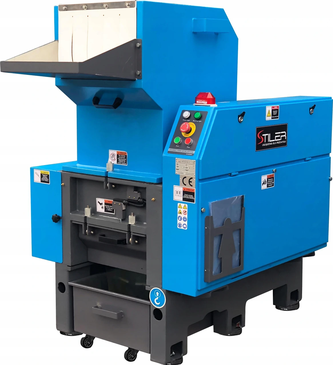🧩 Промисловий млин-дробарка для пластику STILER 15 кВт – потужність та ефективність для вашого виробництва
