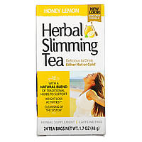 21st століття, трав’яний чай для схуднення, мед з лимоном, без кофеїну, 24 чайных пакетика, 48 г (1,7 унції)