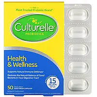 Culturelle, пробиотики, здоровье и хорошее самочувствие, 15 миллиардов КОЕ, 50 вегетарианских капсул для Днепр