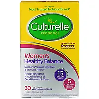 Culturelle, пробиотики, здоровый баланс для женщин, 30 вегетарианских капсул для ежедневного одноразового