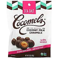 Cocomels, Органический продукт, Кокосовое молоко и карамель, Кусочки, Морская соль, 3,5 унц. (100 г) Днепр