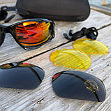 Тактичні окуляри зі змінними лінзами, 3 лінзи, окуляри для військових, окуляри для стрільби, антивідблиск окуляри, фото 5