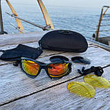 Тактичні окуляри зі змінними лінзами, 3 лінзи, окуляри для військових, окуляри для стрільби, антивідблиск окуляри, фото 6