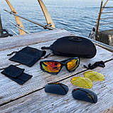 Тактичні окуляри зі змінними лінзами, 3 лінзи, окуляри для військових, окуляри для стрільби, антивідблиск окуляри, фото 7