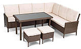 Комплект садовой мебели из ротанга diVolio VENICE DV-022GF коричневая с кремовым, фото 2