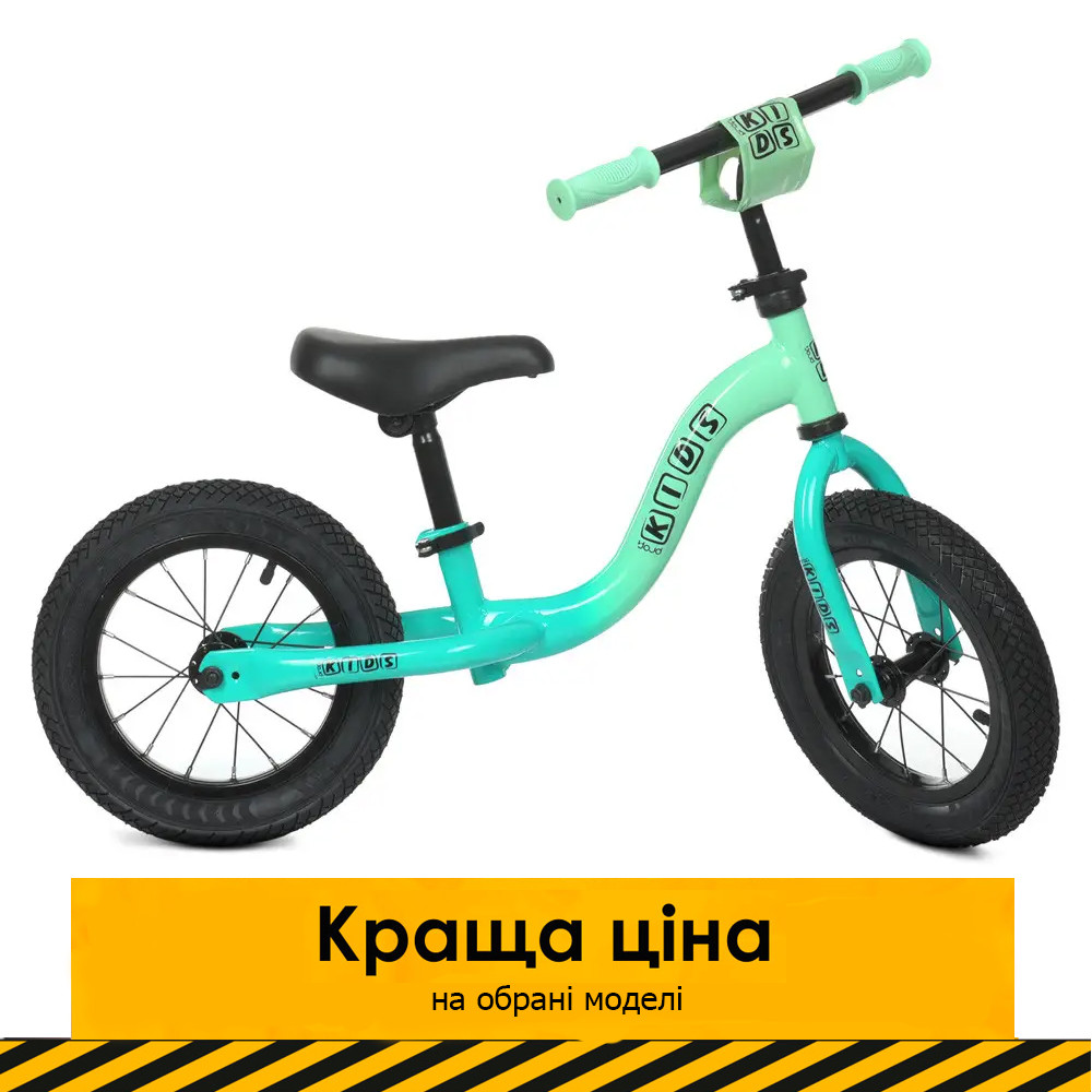 Дитячий беговел 12 дюймів (сталь, надувні колеса) PROFI KIDS ML1201A-6 М'ятний