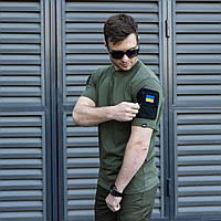 Стильная тактическая мужская футболка "Tactical" цвет олива (хаки) - XL
