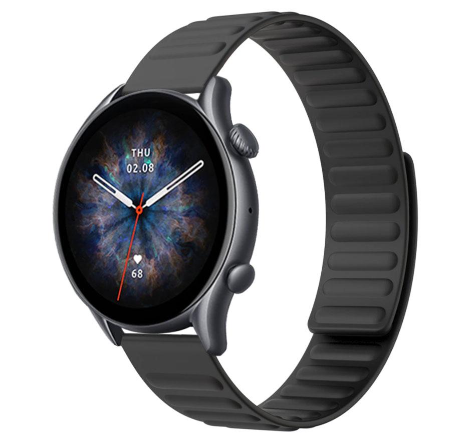 Силіконовий магнітний ремінець Primolux Magnet для годинника Amazfit GTR 2 / GTR 3 / GTR 4 - Black
