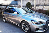 Дефлектори вікон з хром смугою, вітровики Hyundai Grandeur 2016-2020 (Autoclover/Корея/D942), фото 4