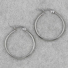 Сережки кільця 96 сріблясті 40 мм із медичної сталі від Stainless Steel Застібка англійський замок