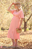 Платье для беременных и кормящих длины миди из штапеля с потайной молнией Vanessa S Юла Мама Розовый DR-22.041