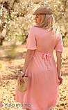 Сукня для вагітних та годуючих довжини міді зі штапелю з потаємною блискавкою Vanessa S Юла Мама Рожевий DR-22.041, фото 6