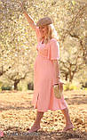 Сукня для вагітних та годуючих довжини міді зі штапелю з потаємною блискавкою Vanessa S Юла Мама Рожевий DR-22.041, фото 7