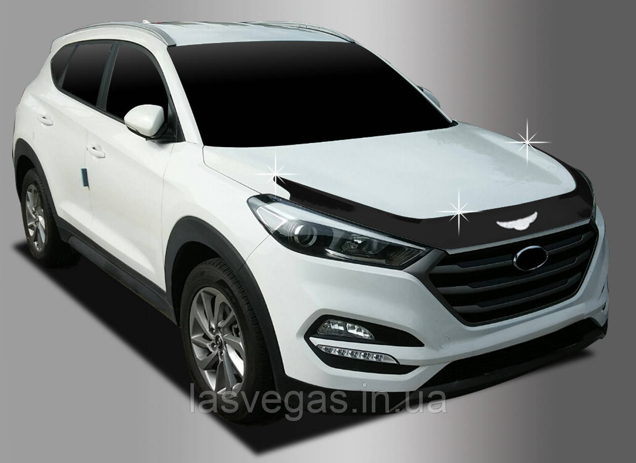 Дефлектор капоту (мухобійка) Hyundai Tucson 2015- (Autoclover D595)