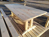 Дерев'яний садовий стіл 1,95 м "Стайл". Колір: Без фарбування, фото 2