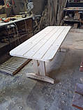 Дерев'яний садовий стіл 1,95 м "Стайл". Колір: Без фарбування, фото 3