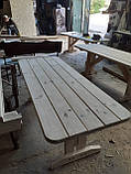 Дерев'яний садовий стіл 1,95 м "Стайл". Колір: Без фарбування, фото 4