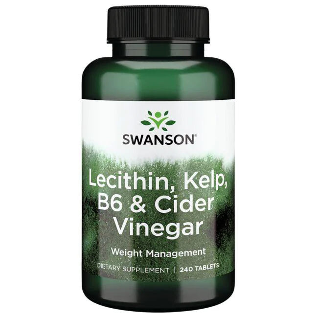 Комплекс для схуднення Lecithin, Kelp, B-6, & Cider Vinegar, Swanson, 240 tablets