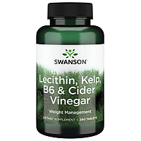 Комплекс для схуднення Lecithin, Kelp, B-6, & Cider Vinegar, Swanson, 240 tablets