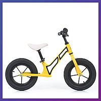 Детский беговел велобег на магниевой раме 12 дюймов PROFI KIDS HUMG1207A желтый