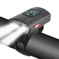 Велосипедный фонарь 2285-2XPE + microUSB + 6 режимов