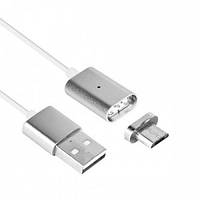 Магнитный кабель, зарядка для телефона Magnetic Cable 2 в 1 (Apple и Android) Серебристый, фото 1