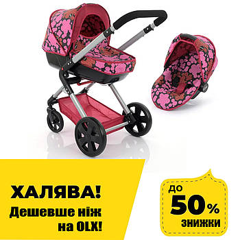 Універсальна коляска для ляльок 2 в 1 HAUCK ICoo Manhattan D-89650 з люлькою та прогулянковим блоком Рожева