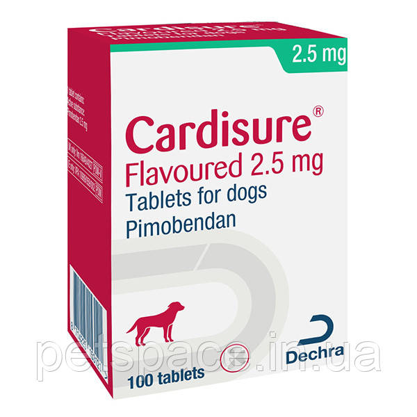 Таблетки Dechra Cardisure (Кардішур для лікування серцевої недостатності у собак) 2,5мг/1таб