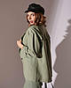 Костюм жіночий ( піджак, брюки)  із костюмної тканини Poliit 7384 хакі 38, фото 2