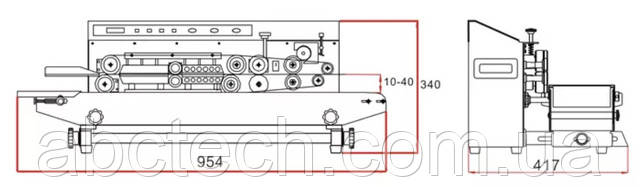 Схема з розмірами зварювач FRB-810