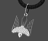 Підвіска срібна Тризуб у вигляді сокола, Герб України, фото 2