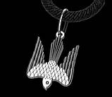 Підвіска срібна Тризуб у вигляді сокола, Герб України, фото 3