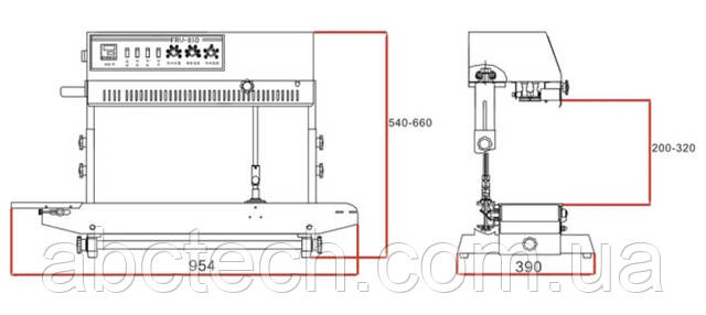 Схема з розмірами зварювач FRB-810