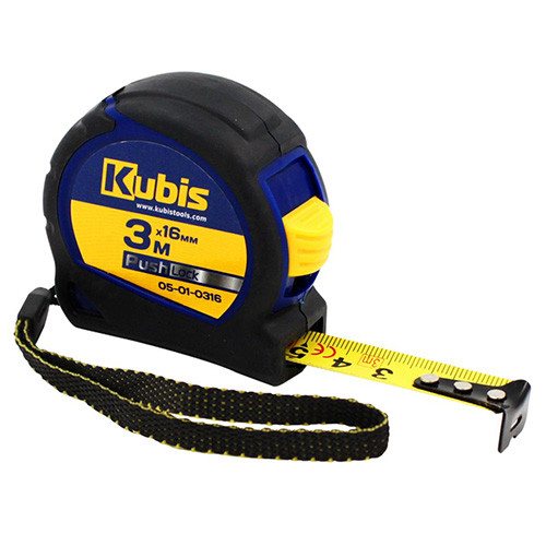 Рулетка 3м×16мм будівельна металеве полотно Kubis 05-01-0316