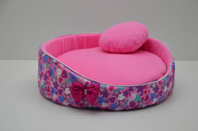 Лежак для котів і собак Зірочка рожевий, фото 2