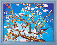 Набор для вышивки крестиком «Цветущий миндаль» В Ван Гог Страмин с пряжей Madeira Zweigart мулине 36х47 см