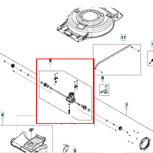 Трансмісія для газонокосарки Husqvarna LB 251S, фото 1