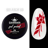 Gel Paint / Гель - краска для ногтей Дизайнер Профессионал. Без липкого слоя, 5 мл. Красный томат №06
