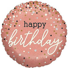 Фольгована кулька коло Happy Birthday конфетті 18 " Китай