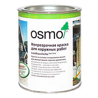 Непрозрачная краска для деревянных фасадов Osmo Landhausfarbe 2703 серо-черная 0,125 л