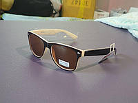 РАСПРОДАЖАСолнцезащитные очки VAN REGEL Wayfarer коричневые белый ободок, очки ray ban с белым ободком