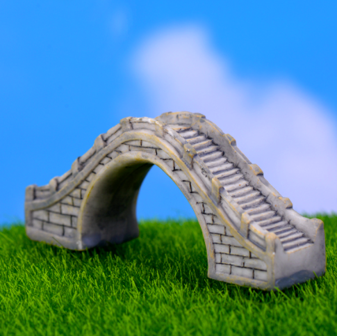 Мініатюра міст через річку 8.5*2 см Сірий, фото 1