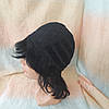 Перука з натурального волосся каскад чорний ALINA НН-1, фото 8