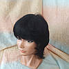 Перука з натурального волосся каскад чорний ALINA НН-1, фото 4