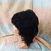 Перука з натурального волосся каскад чорний ALINA НН-1, фото 6