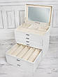 Велика скринька-органайзер Elegant Collection для прикрас, 6 рівнів, біла, фото 6